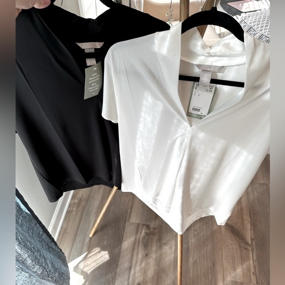 H&M Tops - 2 shirts Size Large H&M black dress shirt  and white dress shirt NWT